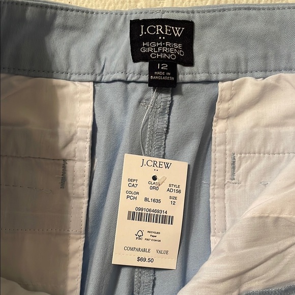 Jay Crew High Rise Girlfriend Chino Pants with Relaxed Fit and Straight Leg 12 - Picture 7 of 13